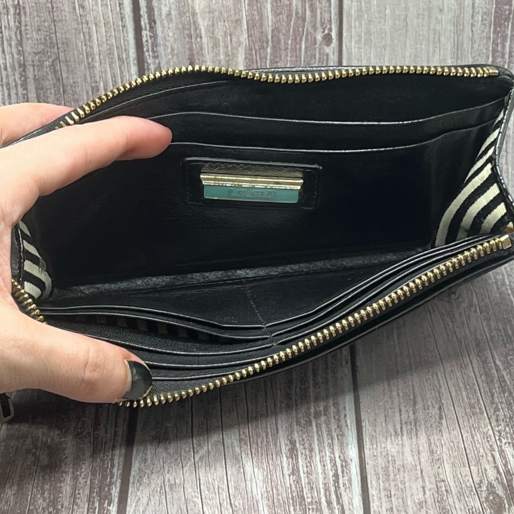 L.A.M.B VTG Y2K Gwen Stefani Black Zip Wallet Patent Leather & Fabric RARE - Picture 11 of 16